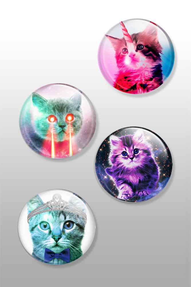 Pastel cat button badges