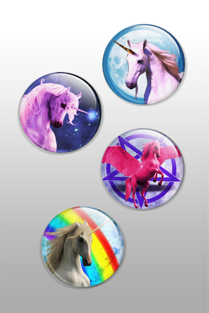 Unicorn button badges