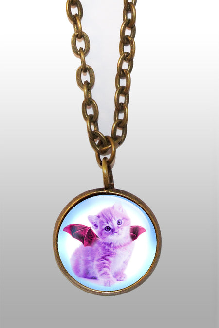 Batty kitty necklace